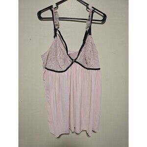 Torrid Plus Size 4 Light Pink Babydoll Sleep Dress Lace Strappy Sheer No Wire